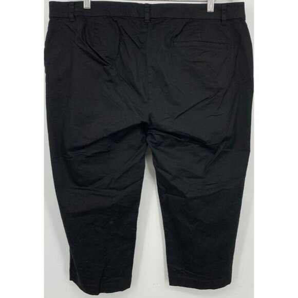 Ralph Lauren Women Crop Pants Size 16 Black Stretch Capri Casual Travel EUC - Picture 3 of 5